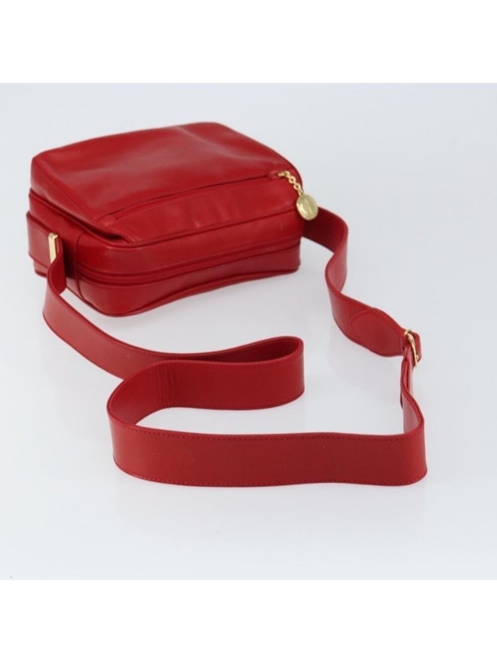 Authentic GUCCI Shoulder Bag Leather Red Gold - Picture 14 of 16